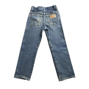 Wrangler Jeans Boys 9 Regular Blue Denim Cowboy Cut Adjustable Waist 13MWZBP